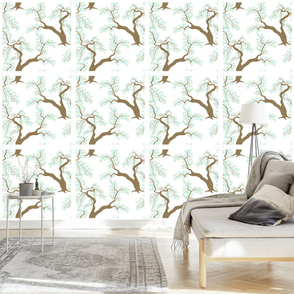 Wallpaper Green Tree Leaves For Living Room Bedroom