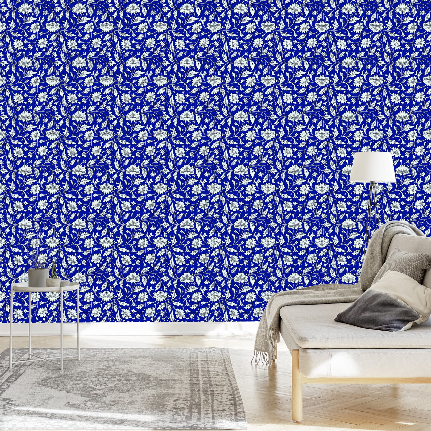 Wallpaper Expressive Floral Pattern In Retro Style