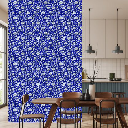 Wallpaper Expressive Floral Pattern In Retro Style