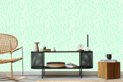 Wallpaper Delicate Leaves In Retro Style