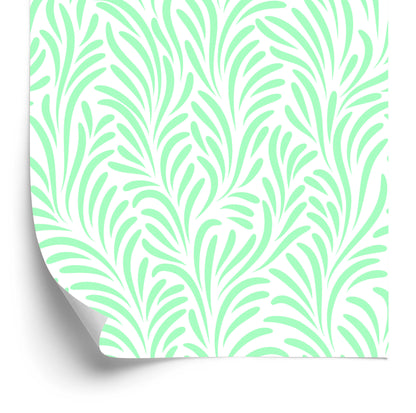 Wallpaper Delicate Leaves In Retro Style