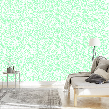 Wallpaper Delicate Leaves In Retro Style