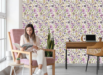 Wallpaper Ethnic Patterns In Retro Style