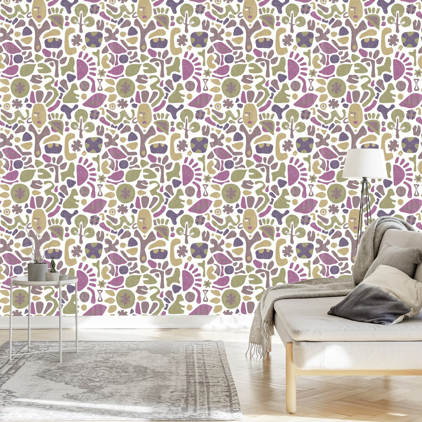 Wallpaper Ethnic Patterns In Retro Style