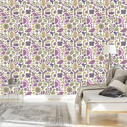 Wallpaper Ethnic Patterns In Retro Style