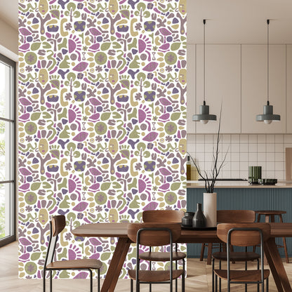 Wallpaper Ethnic Patterns In Retro Style