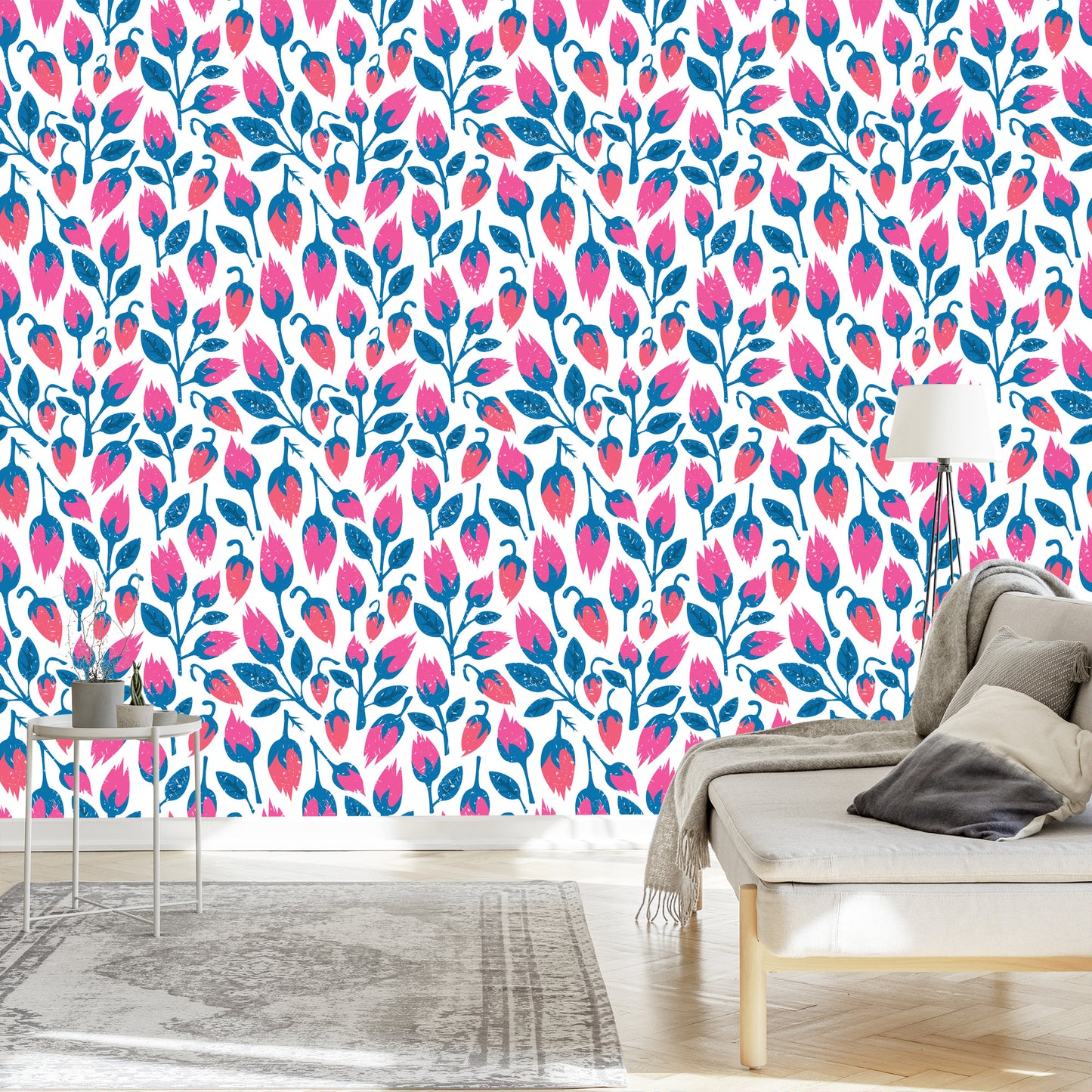 Wallpaper Flowers In Retro Style