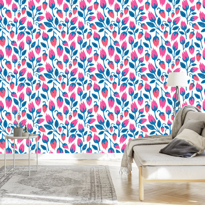 Wallpaper Flowers In Retro Style