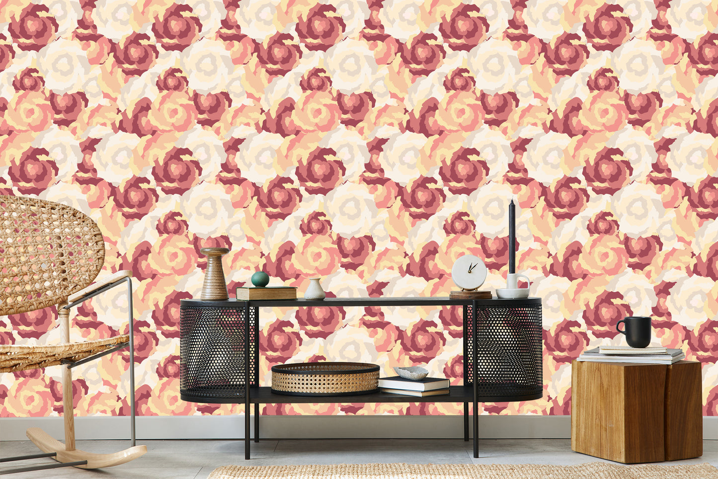 Wallpaper Retro Roses As Painted