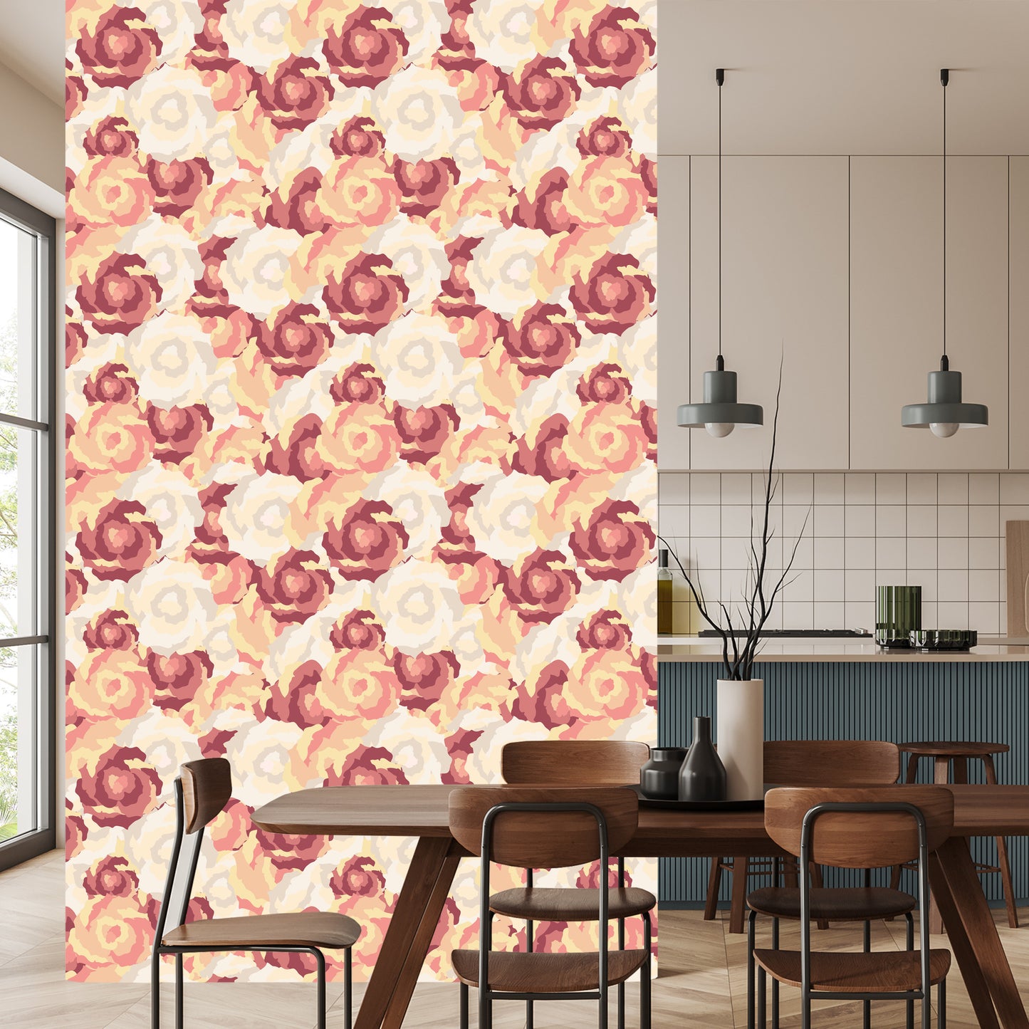 Wallpaper Retro Roses As Painted