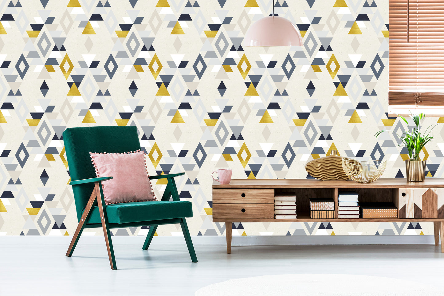 Wallpaper Geometric Patterns Retro Style