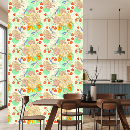 Wallpaper Retro Flowers