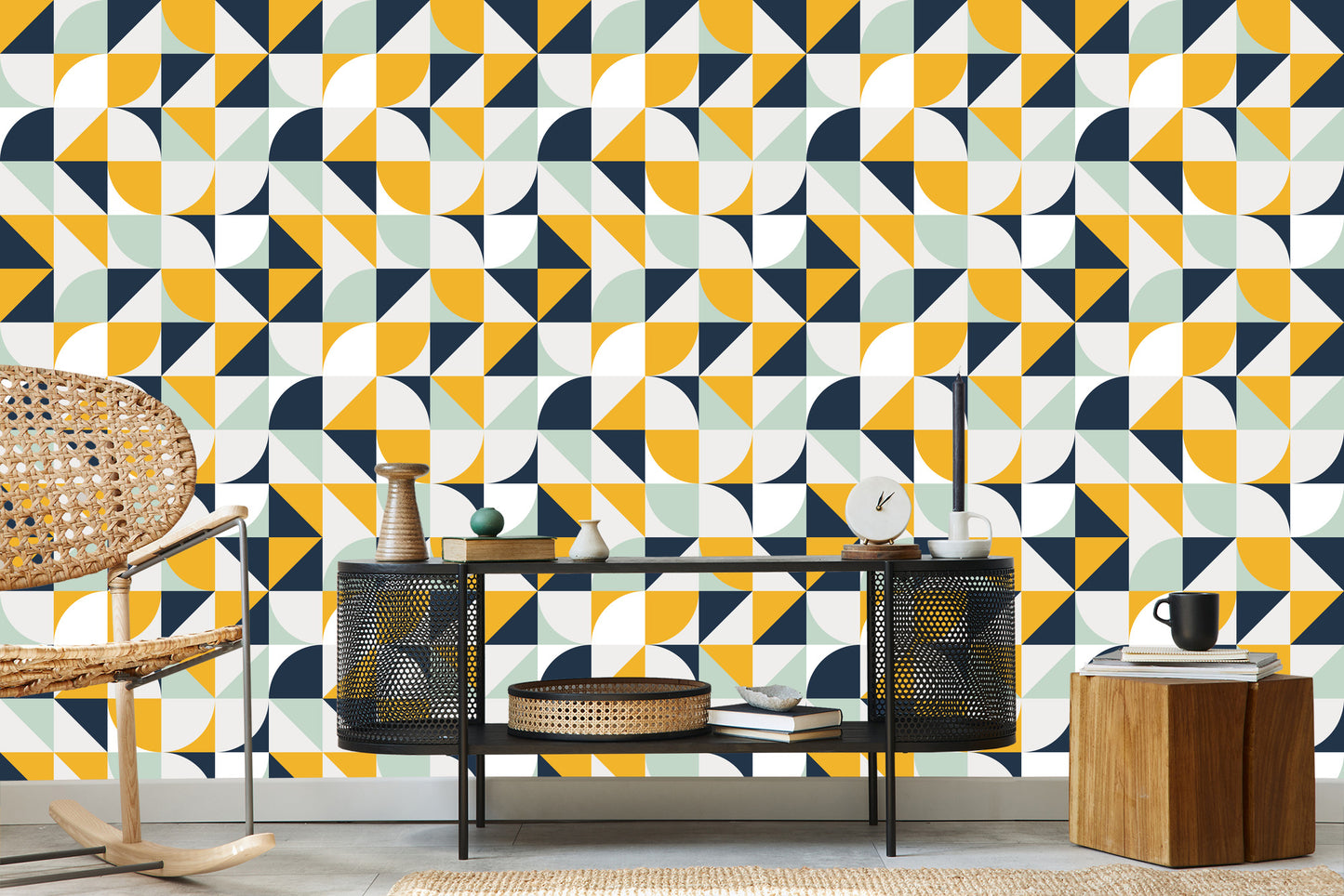 Wallpaper Colorful Patterns In Retro Style