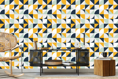 Wallpaper Colorful Patterns In Retro Style