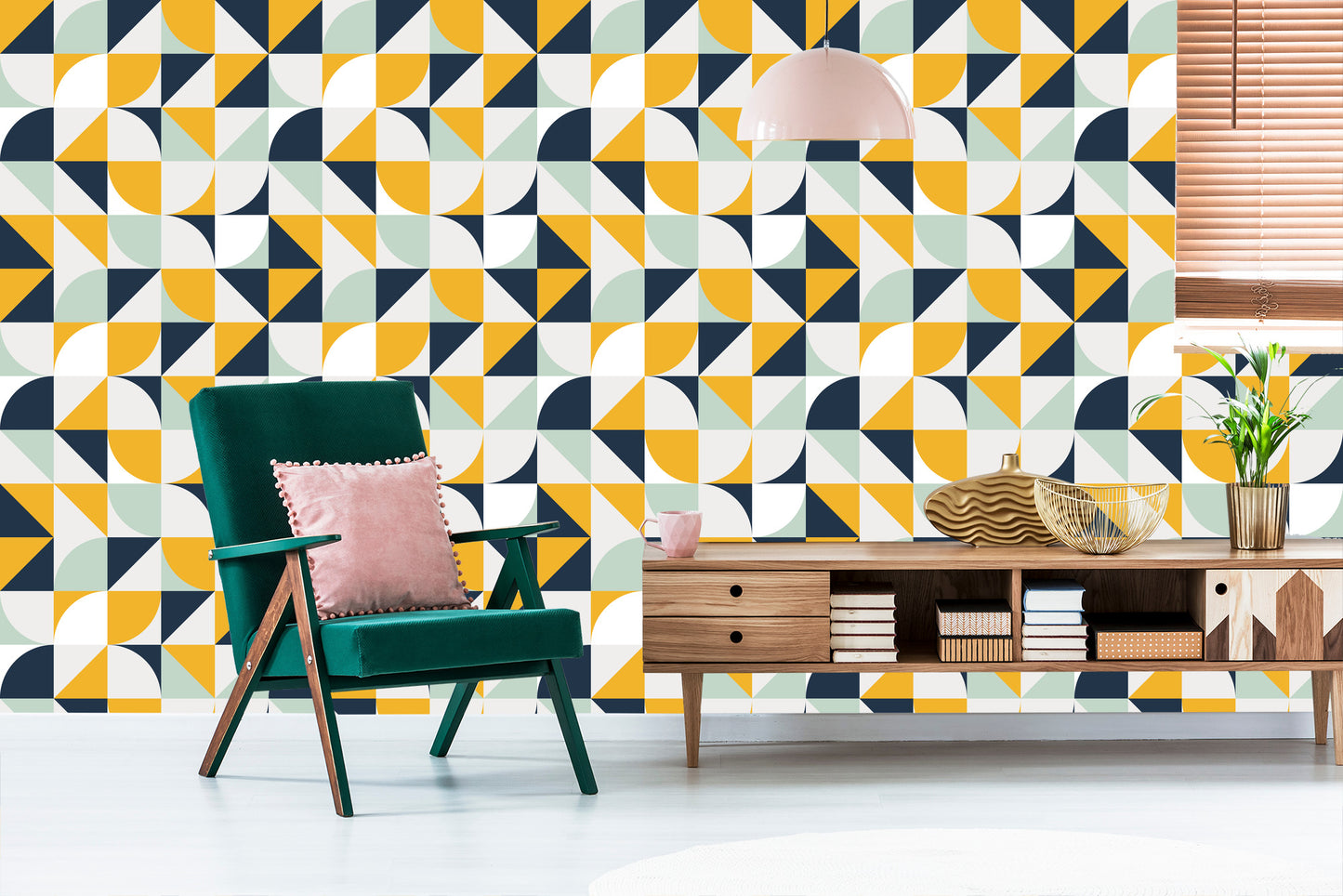 Wallpaper Colorful Patterns In Retro Style