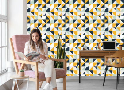 Wallpaper Colorful Patterns In Retro Style