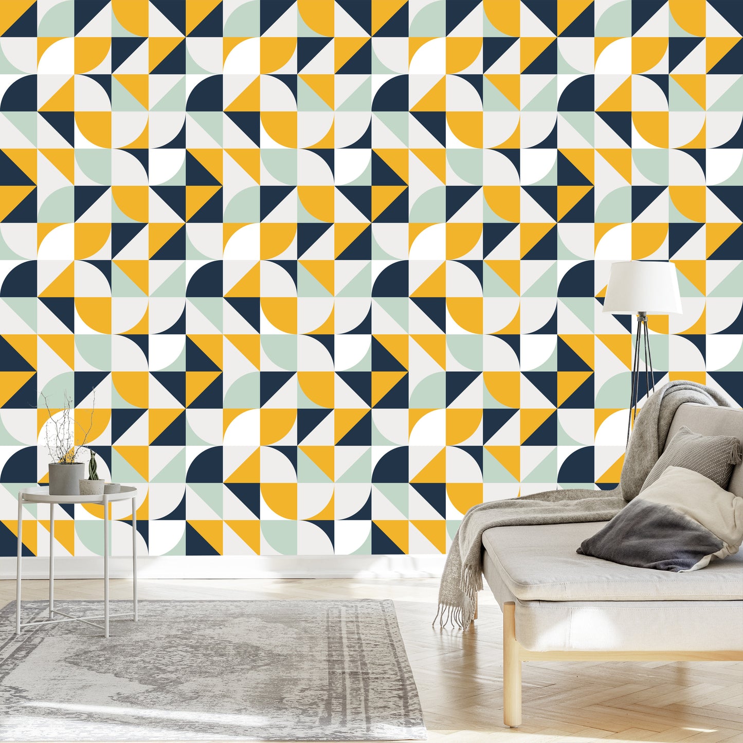 Wallpaper Colorful Patterns In Retro Style
