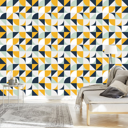 Wallpaper Colorful Patterns In Retro Style