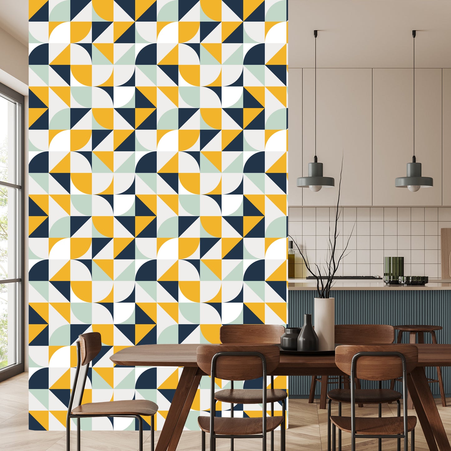 Wallpaper Colorful Patterns In Retro Style