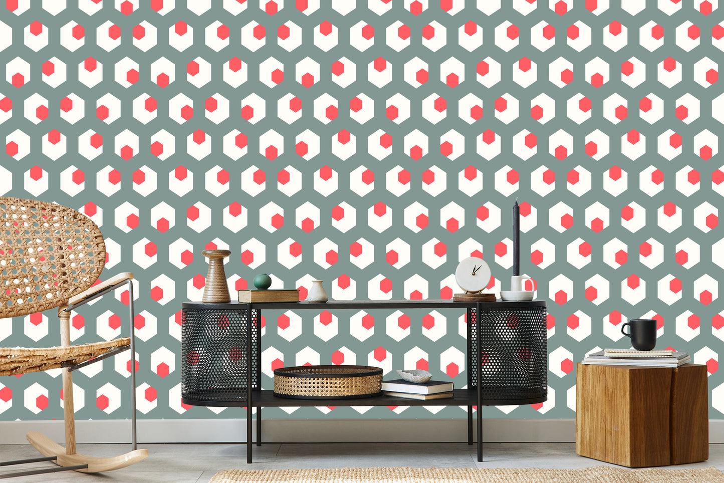 Wallpaper Geometric Figures In Retro Style
