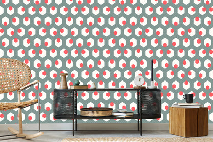 Wallpaper Geometric Figures In Retro Style