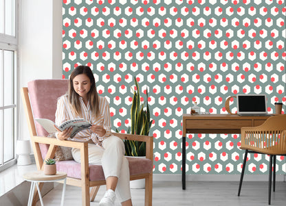Wallpaper Geometric Figures In Retro Style