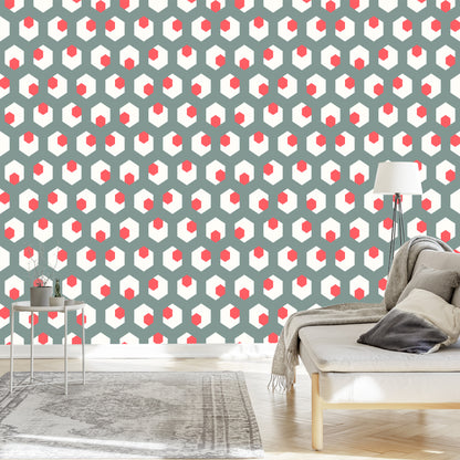 Wallpaper Geometric Figures In Retro Style