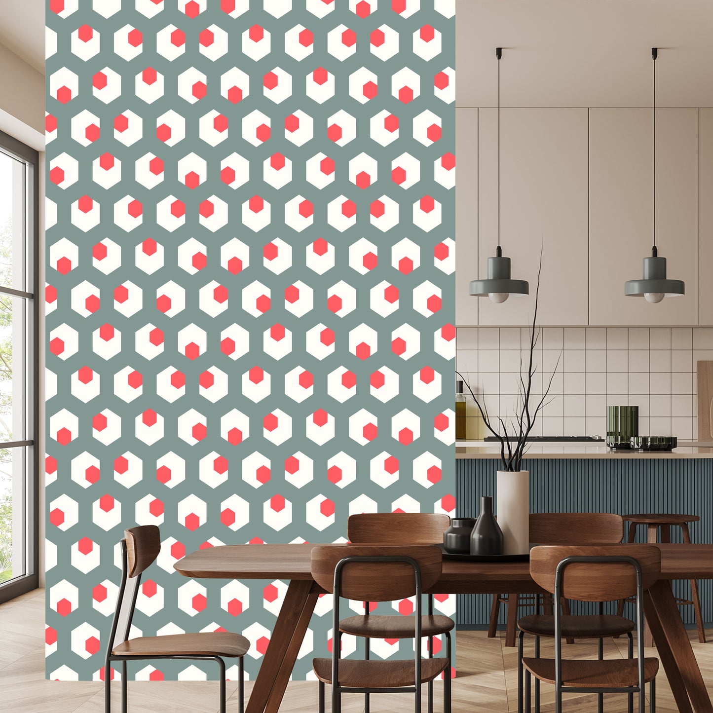 Wallpaper Geometric Figures In Retro Style