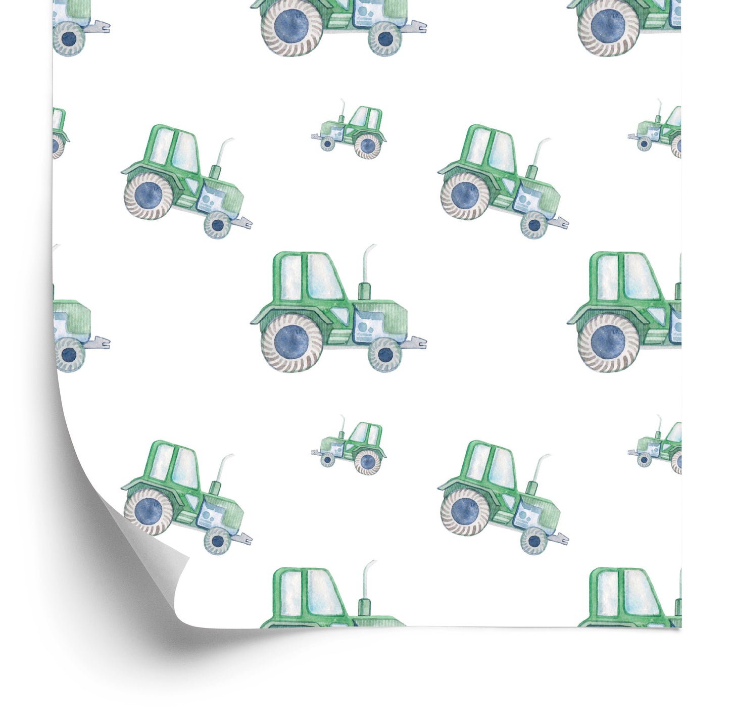 Wallpaper Tractors Painted With Watercolor