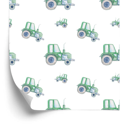 Wallpaper Tractors Painted With Watercolor