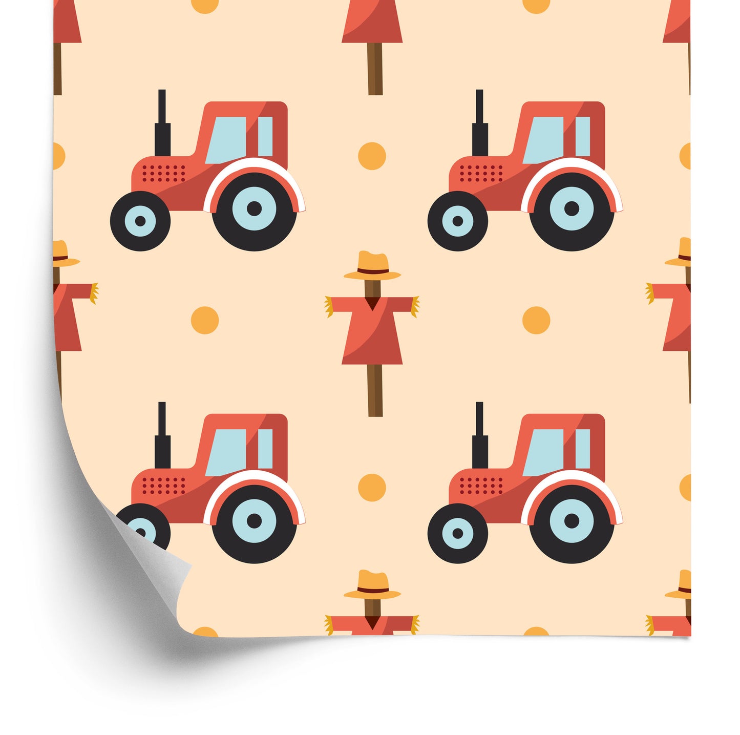 Wallpaper Tractors With Scarecrows