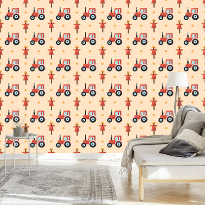 Wallpaper Tractors With Scarecrows