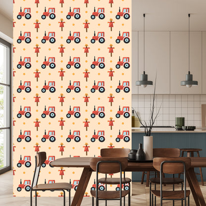 Wallpaper Tractors With Scarecrows