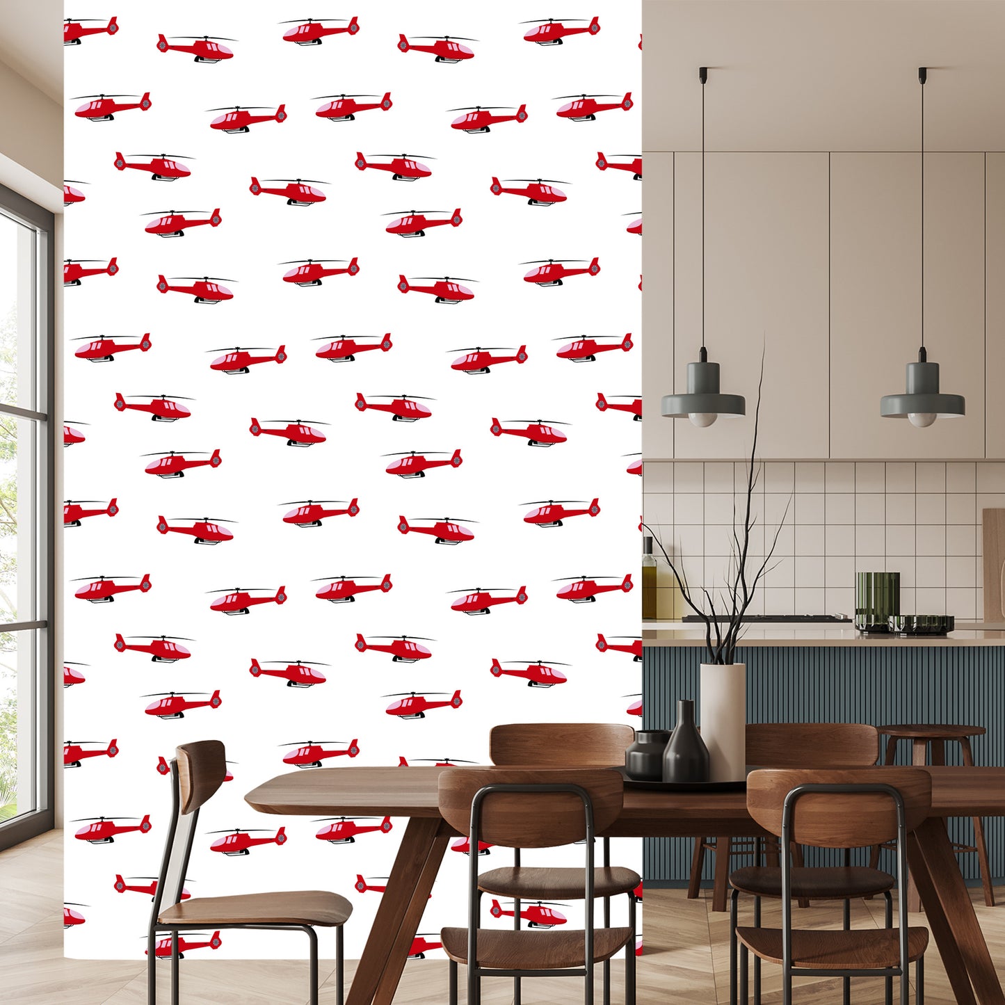 Wallpaper Red Fairy-Tale Helicopters