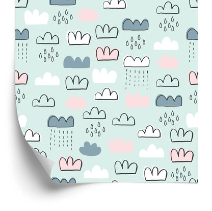 Wallpaper For Children - Colorful Rainy Clouds