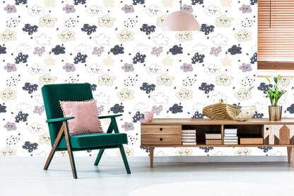 Wallpaper For Children - Stars And Clouds