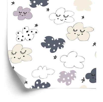 Wallpaper For Children - Stars And Clouds