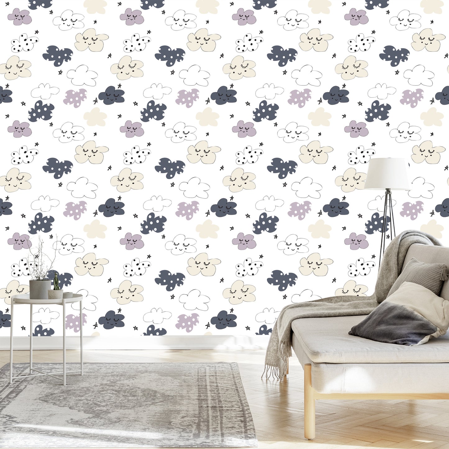 Wallpaper For Children - Stars And Clouds