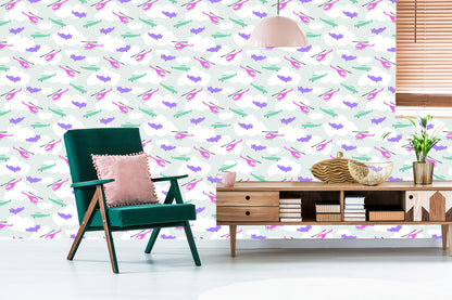 Wallpaper Colorful Airplanes And Helicopters