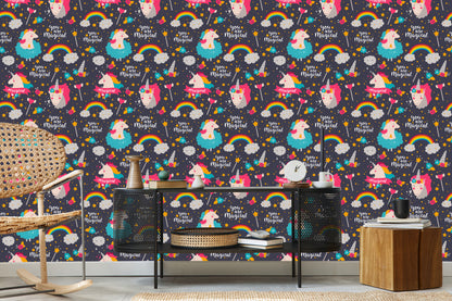 Wallpaper Rainbow Unicorns