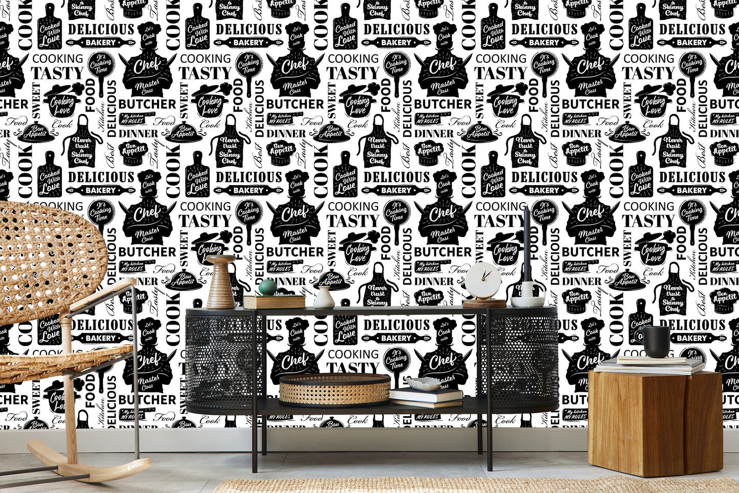 Wallpaper For The Kitchen - Cooking Utensils