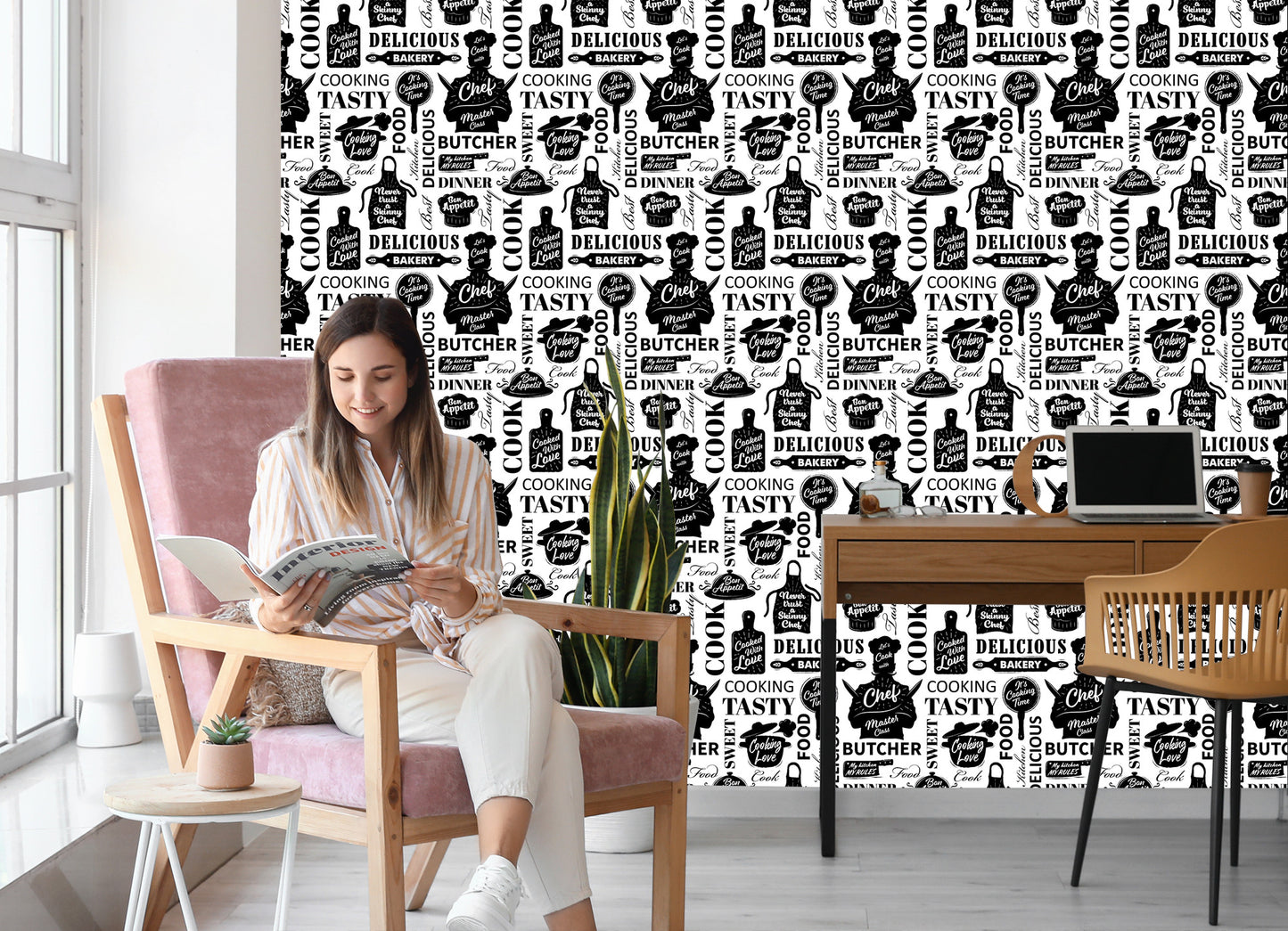 Wallpaper For The Kitchen - Cooking Utensils
