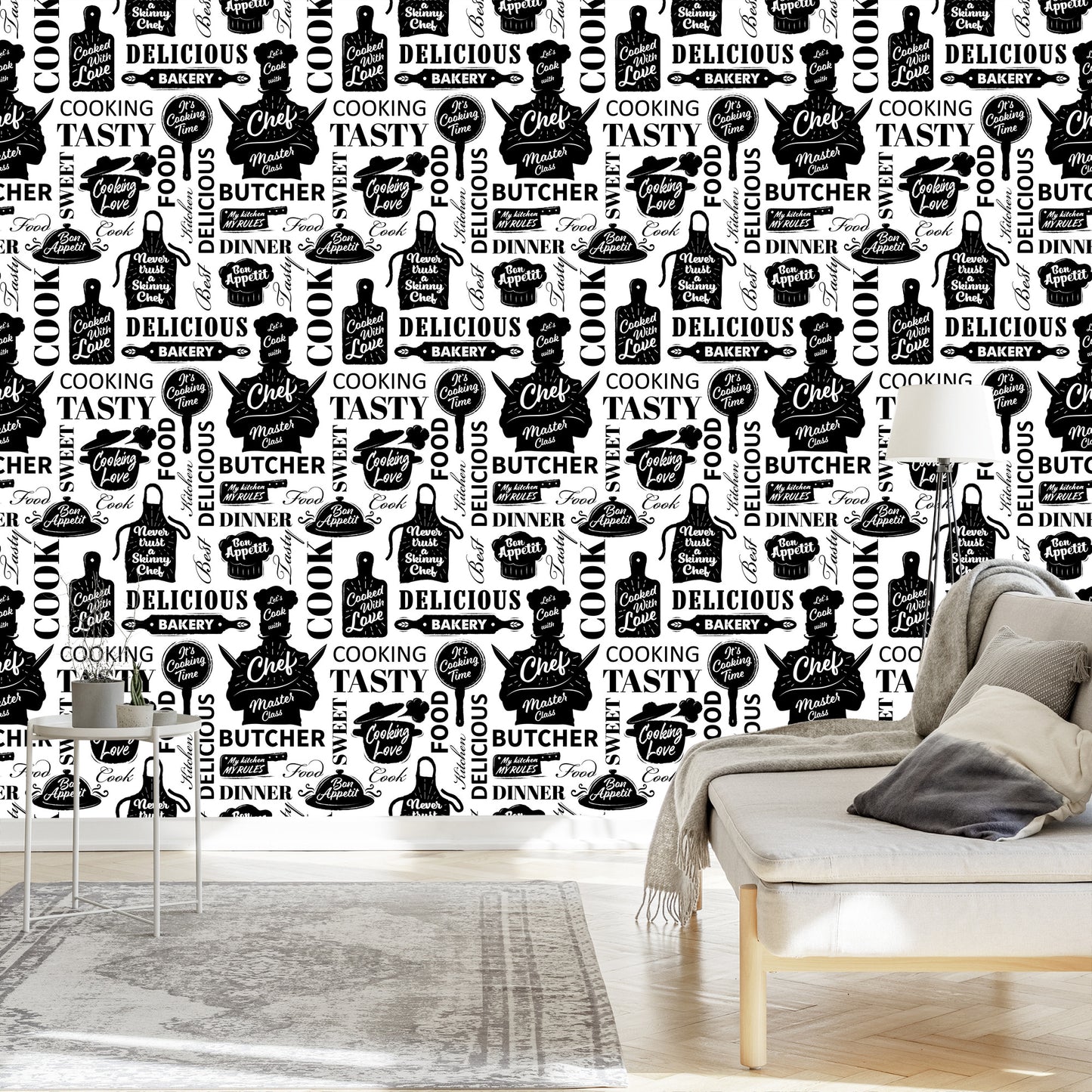 Wallpaper For The Kitchen - Cooking Utensils