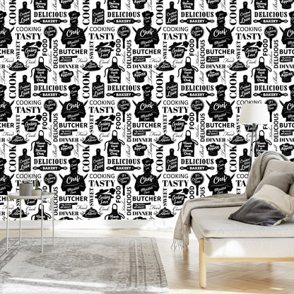 Wallpaper For The Kitchen - Cooking Utensils