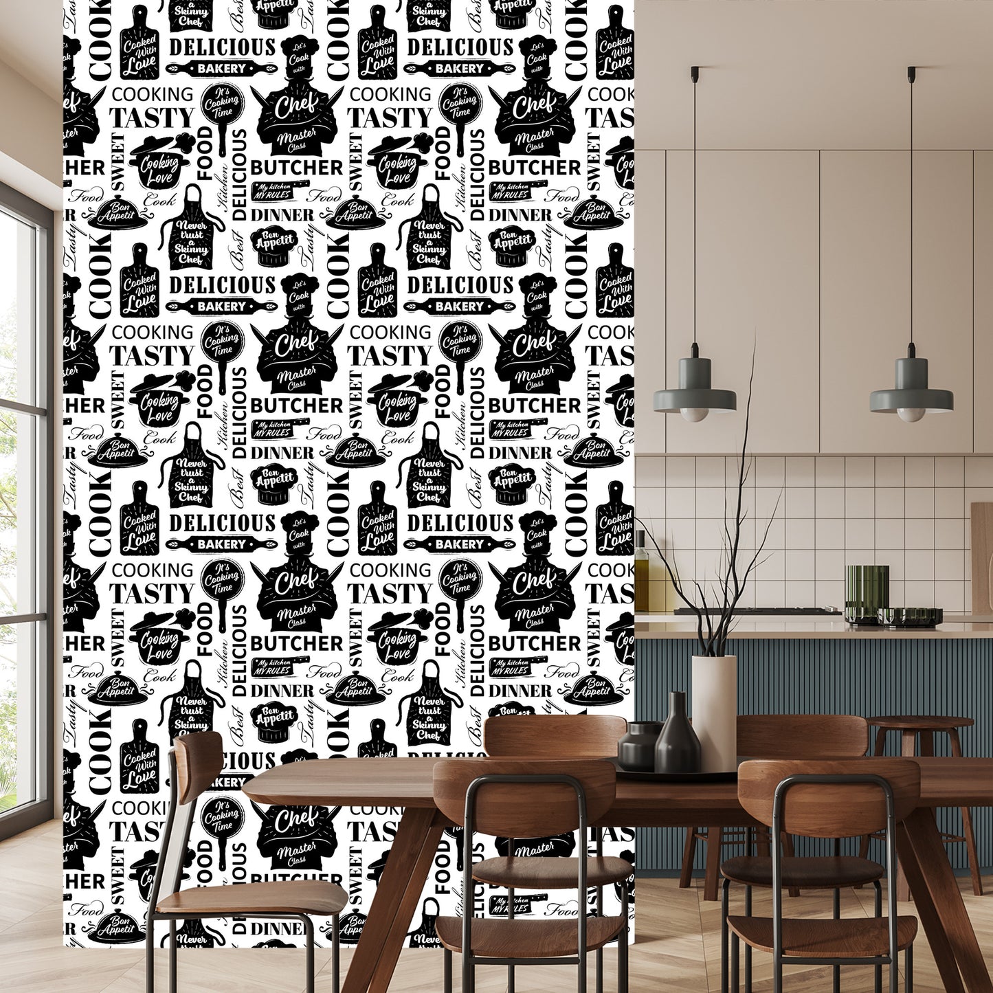 Wallpaper For The Kitchen - Cooking Utensils