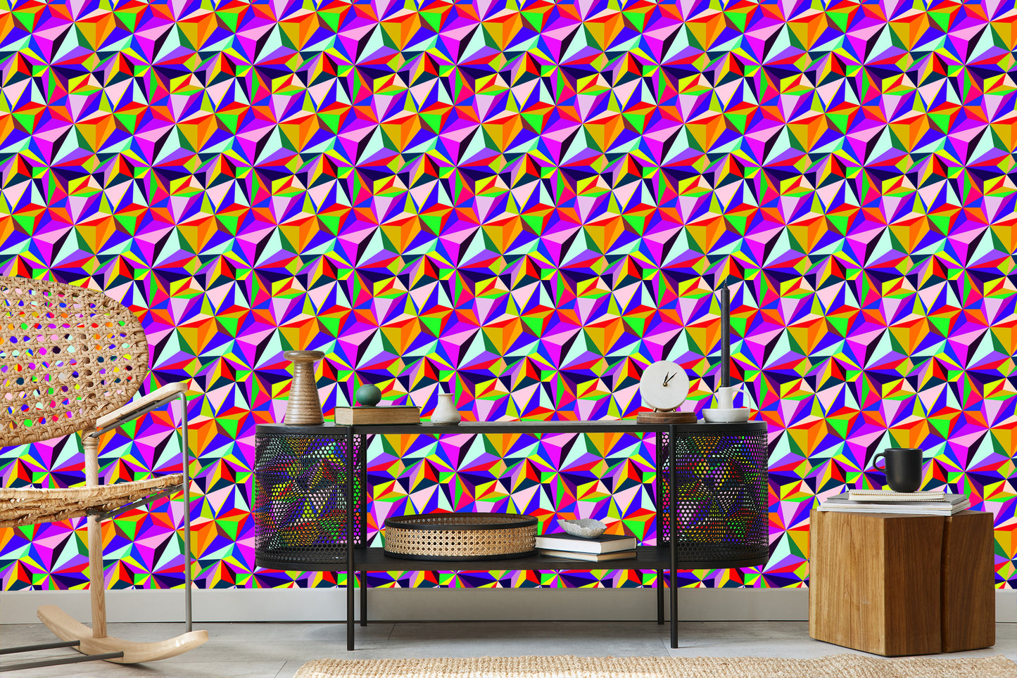 Wallpaper Colorful Geometric Patterns