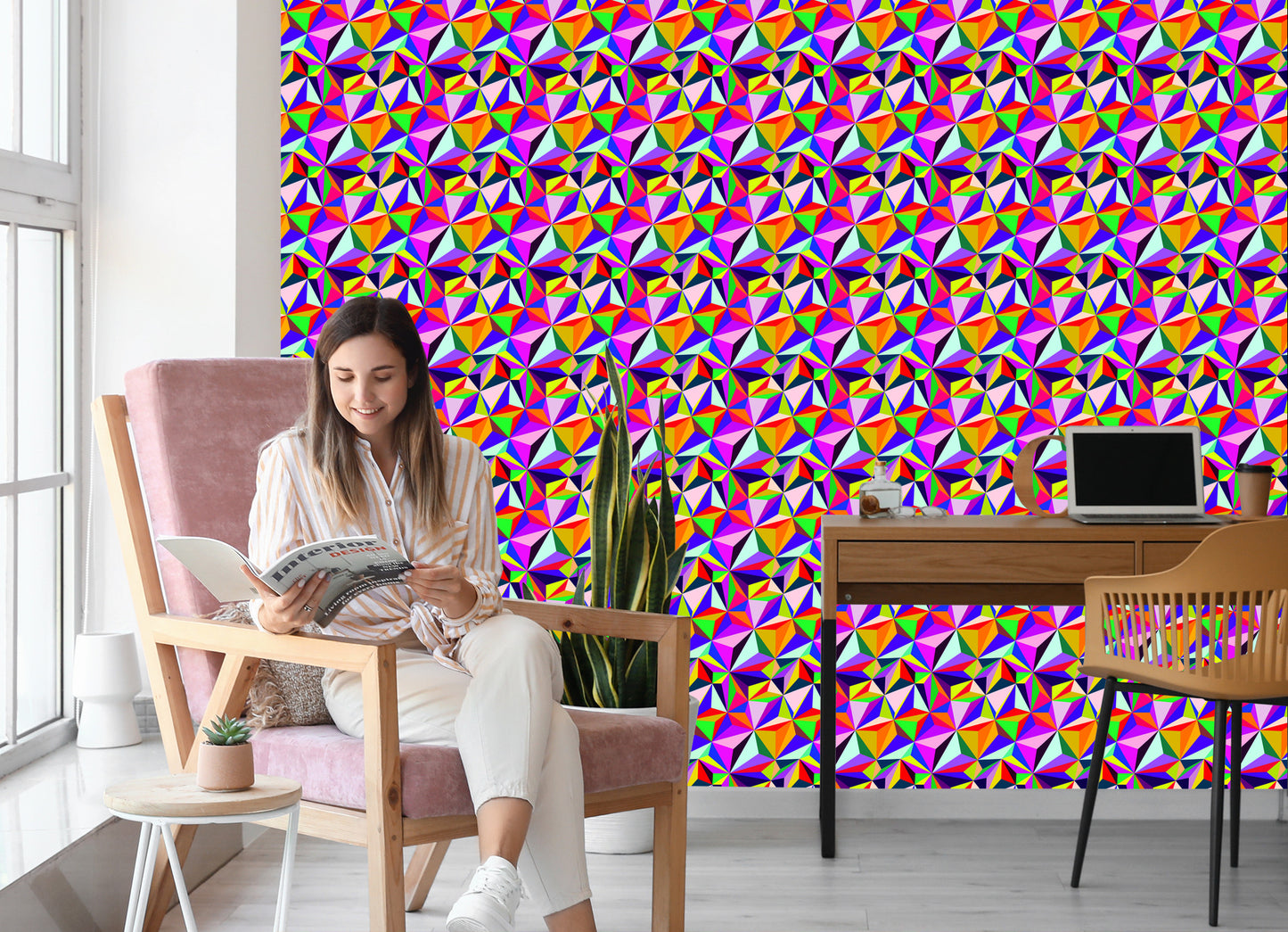 Wallpaper Colorful Geometric Patterns