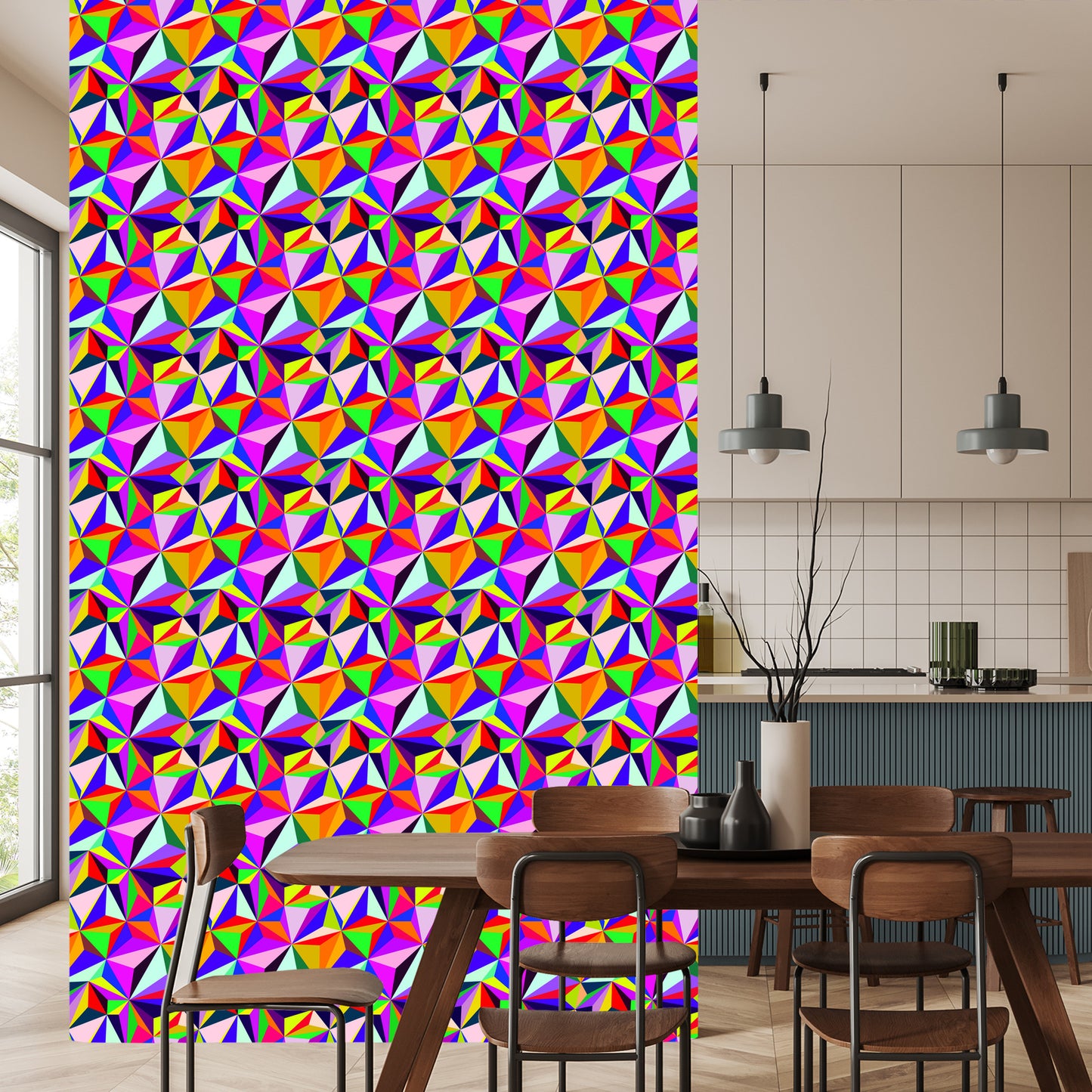 Wallpaper Colorful Geometric Patterns