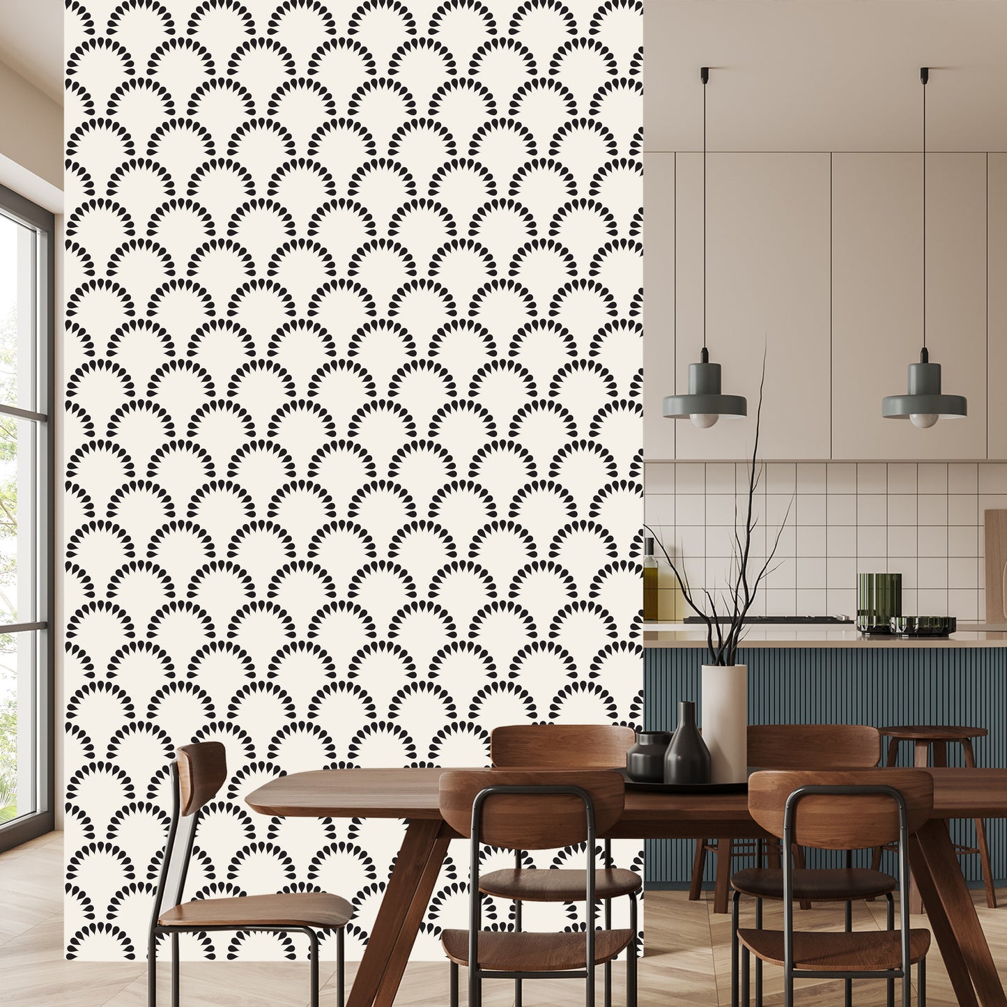 Wallpaper Geometric Flowers