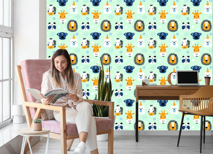 Wallpaper For Children - Happy Animals In Stars